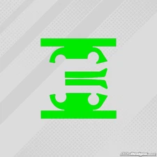 FLUORESCENT GREEN IAME X30 HEAD STICKER KIT - KARTING - JakeDesigns