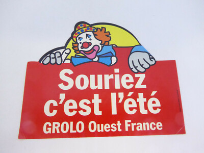 VINTAGE SMILEZ C'EST L'ETE / GROLO / WEST FRANCE/CLOWN STICKER / STICKER