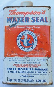 Vintage Thompson S Water Seal Tin 1 Quart Empty Can Barn