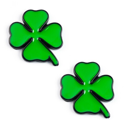 2x Alfa Romeo QV Cloverleaf Black and Green Quadrifoglio Metal Badge Emblem