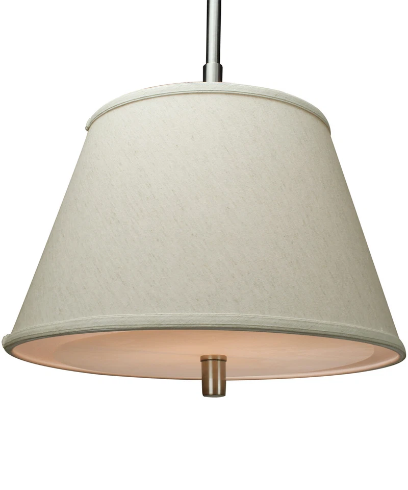Satin Nickel Pendant Light w/ Empire Textured Oatmeal Shade and Diffuser - Image 4 of 4