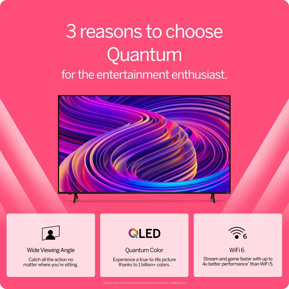 Televisión inteligente VIZIO TV 55 pulgadas clase Quantum 4K QLED HDR entretenimiento en el hogar Foto 4 de 4