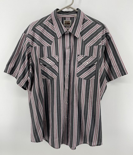 ELY CATTLEMAN Chemise western unie à manches courtes pour homme, Noir