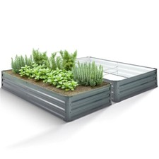 AREBOS Letto rialzato 2x 180x90x30cm Letto per piante Letto per ortaggi