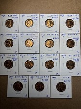 1955 s lincoln cent ‘BIE’ And Die Chip Lot (15) All Red Brilliant Uncirculated