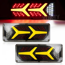 2x LED Trailer Truck Tail Light Reverse Indicator Dynamic Turn Rear Driving Lamp
