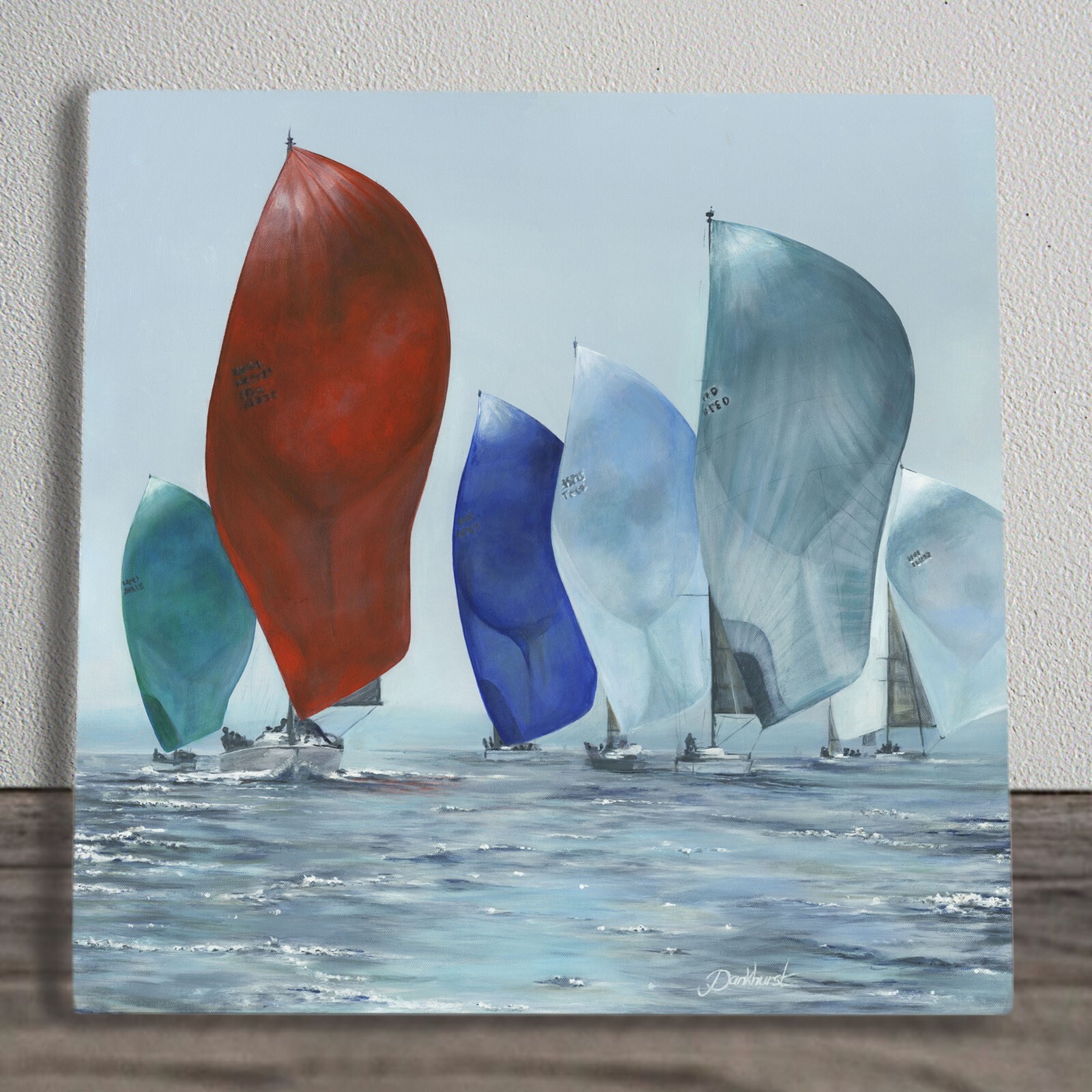 Yacht Sailing Ceramic Tile Picture Nautical Plaque Sign Pankhurst Gallery 20x20