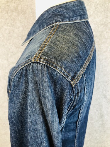 7 Seven For All Mankind Jean Jacket Men Size M Blue Button Front Denim Cotton - 第 12/23 張圖片