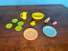 Vintage Barbie  Other Doll Dishes Plates, Cups, Bottle, Kettle, Bowl