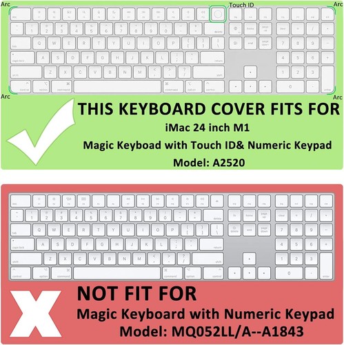 Keyboard Cover Skin for Apple Magic Keyboard with Touch ID and Numer Ultra Thin - 第 1/6 張圖片