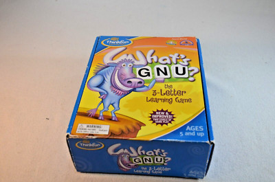 What's GNU The 3 Letter Learning Game Ages 5-8 2-6 Players 