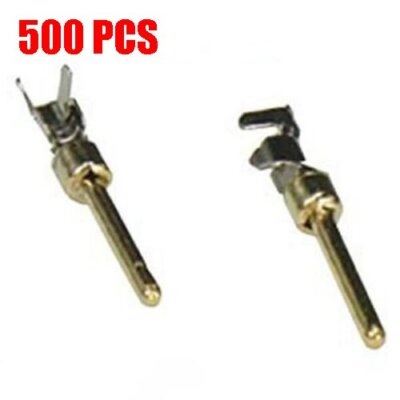 500 Pcs Assembly Male Contact Pin For D-Sub Connector Socket Plug Gold Plated