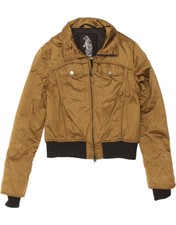 Refrigue Womens Bomber Jacket Uk 14 Medium Brown Polyester Ar00