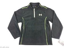 NWT UNDER ARMOUR BOYS YOUTH BLACK ALLSEASON FLEECE 1/3 ZIP SWEATSHIRT SZ 4