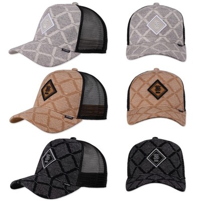 Djinns HFT Trucker Cap Fendo Look a like Basecap Kappe  Meshcap Kariert Logo Hat