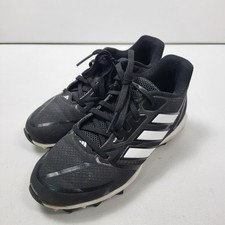 Adidas Baseball Cleats Boys Youth 3.5 Black White Icon IG7201