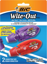 Wite-Out Brand Mini Twist Correction Tape, 26.2 Feet, 2-Count Pack of White Corr