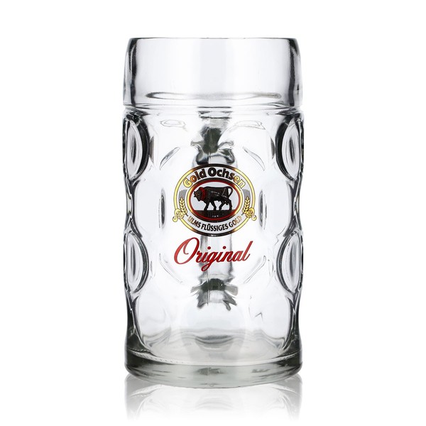 Gold Ochsen Bier Glas 1L Krug BiergläSer Bierseidel Bierhumpen BierkrüGe-image