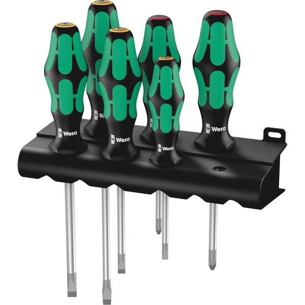 Wera 334/6 Werkstatt Schraubendreher-Set 6Teilig Schlitz, Kreuzschlitz Phillips-image