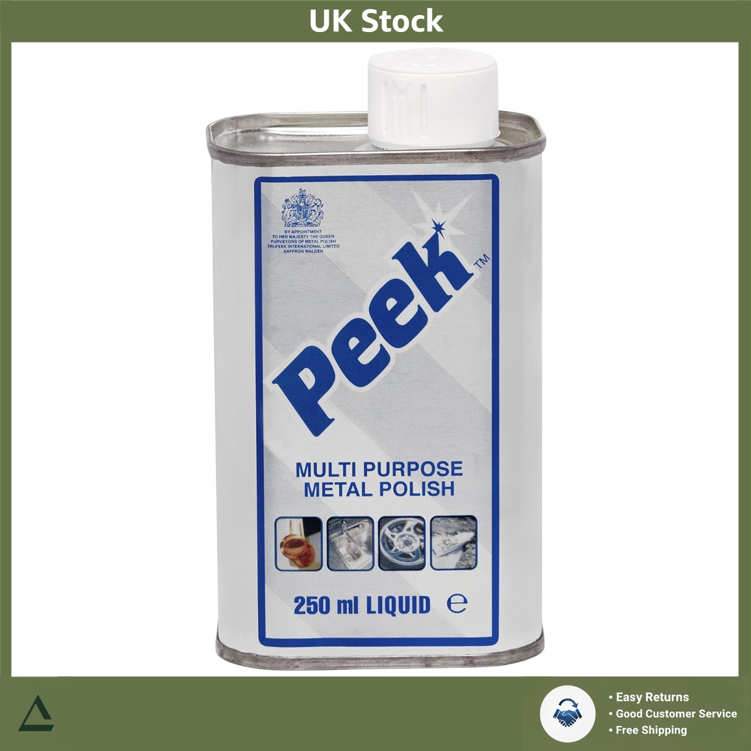 Metal Polish Liquid Restores Shine Protects 250ml Can