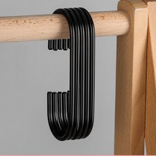 6 Inch Metal CShaped Hook Large Closet Organizer Lightweight Black 8Pack