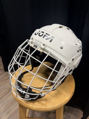 Jofa 390sr Vintage Hockey Helmet White Size 55-62 With 381sr Facemask