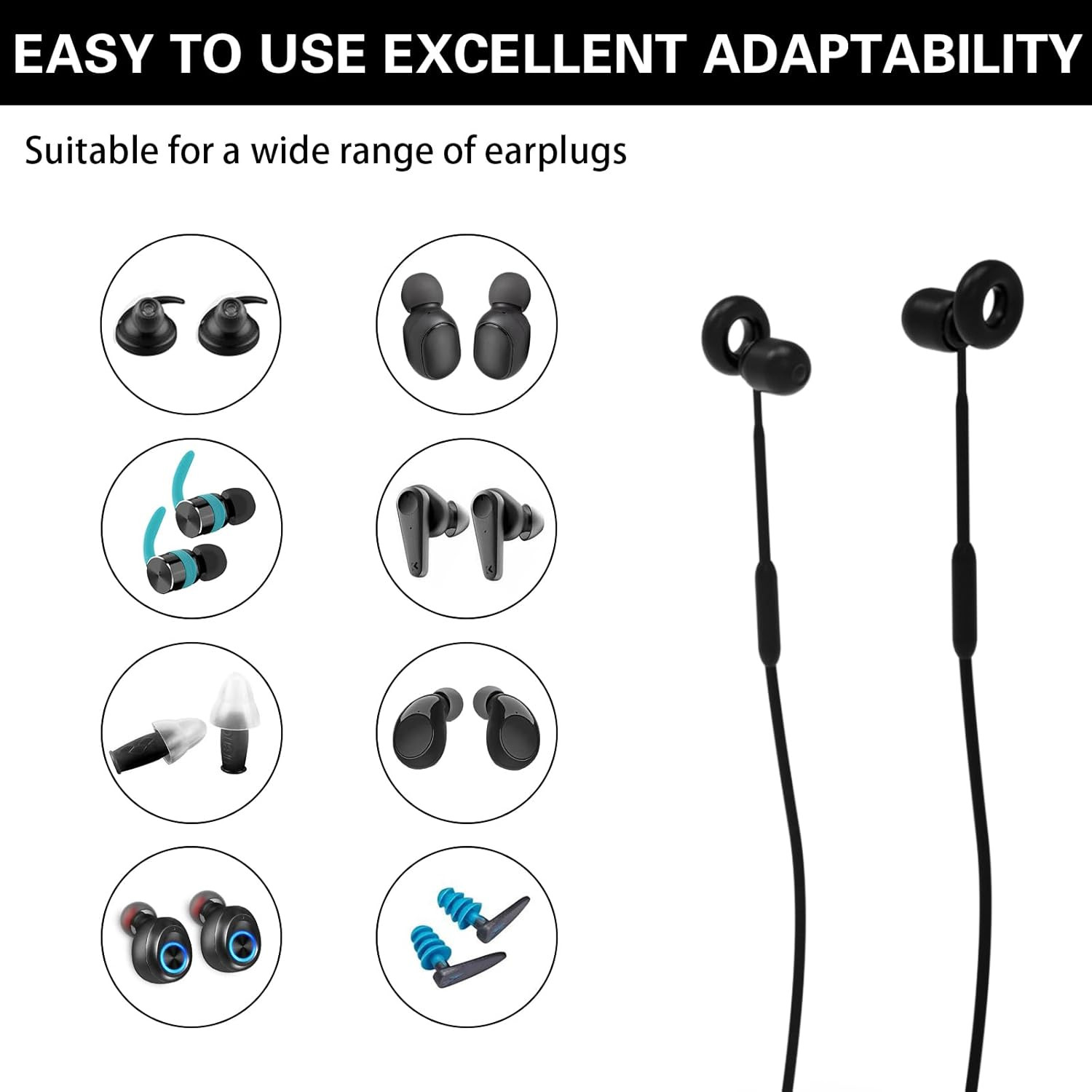 Earplug Lanyard [2 Pcs] with Magnetic Tug-Resistant Safety Cord, Flexible Silico