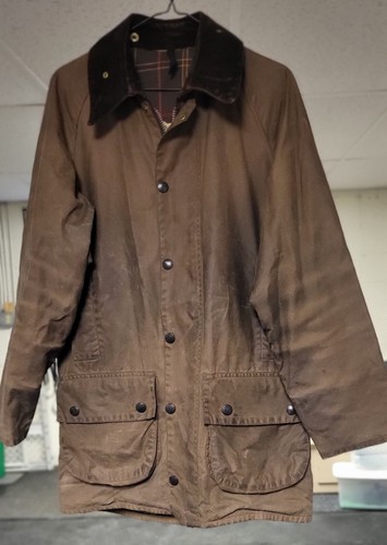 Barbour Vintage Moorland Wax Jacket C36 S  80's Olive Waxed Country Men's small