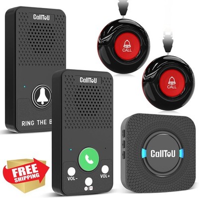 CallToU Pager 2 Buttons 1 Receiver 2 Intercoms Black