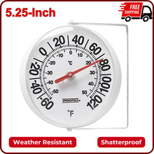 Big And Bold Thermometer With Mounting Bracket Indoor Outdoor Thermometer 5.25