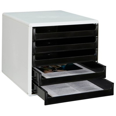 M&M Schubladenbox  schwarz 30050901, DIN A4 mit 5 Schubladen, 1 St.