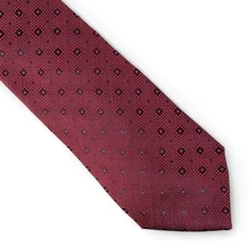 Perry Ellis Portfolio Men's Denning Geo-Pattern Tie Necktie Red Classic 3" $55