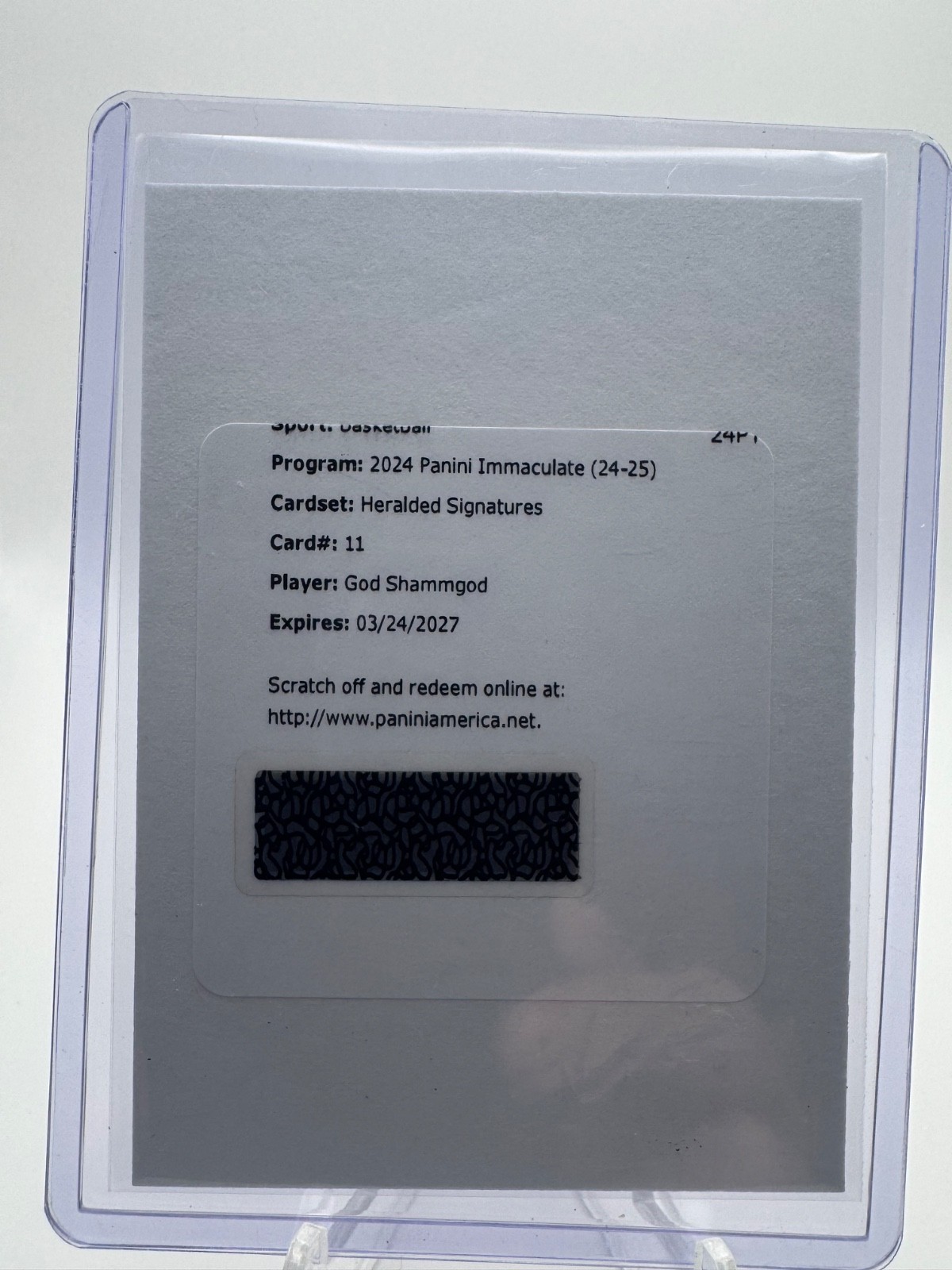 God Shammgod 2024-25 Immaculate Heralded Signatures Auto /99 Redemption