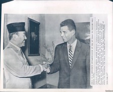 1962 Jakarta Indonesia Sukarno Robert Kennedy Merdeka Palace Vintage Photo 8x10