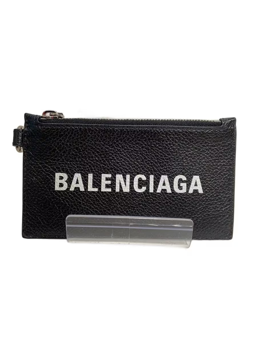 BALENCIAGA Men's Black Sheepskin Card Case, 594548