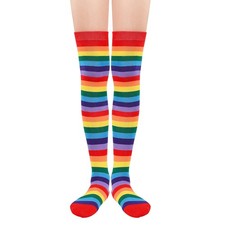 Women's Thigh High Stockings Striped Cosplay Over the Knee Tube Socks Long Bo...