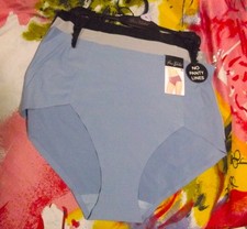 3 NEW PRIMA VALENTINA 77309 BL/GY/BK NO PANTY LINES MF HI-CUT BRIEF PANTIES XL