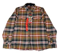 Orvis Heavyweight Flannel Shirt, Brown Plaid, 100 Cotton, Men's Medium, NEW
