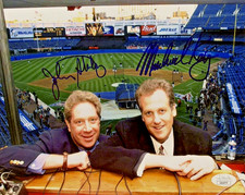 John Sterling & Michael Kay Signed 8x10 Photo Yankees Broadcasters JSA COA