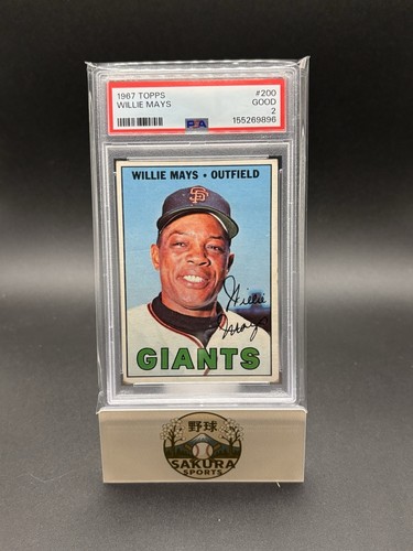 1967 Topps Willie Mays #200 PSA 2 GOOD Giants HOF Vintage Baseball Card