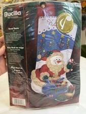 Plaid Bucilla Snow Santa, Musical Felt Christmas Stocking Kit 85317