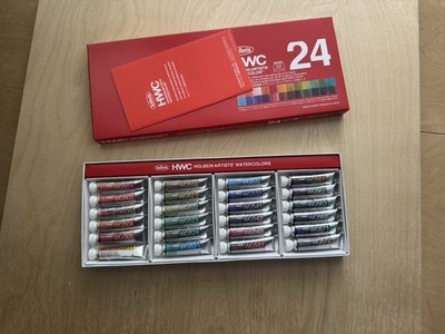 Holbein Artists  Watercolor Granulating Set of 24 HWC Paint 5ml Tubes WG591 New