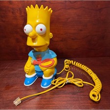 Vintage 1990 Bart Simpson Telephone Columbia Tel-Com Cool Man The Simpsons