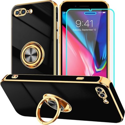iPhone 8 Plus Case with Screen Protector: Slim Lightweight 360° Ring Holder Kick