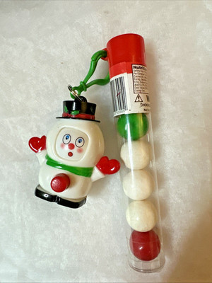 Vintage Hilco Changing Face Snowman Topper Bubble Gum Balls Plastic Tube--NOS