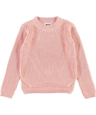 GIRL'S MOLO GILLIS POWDER PINK KNIT ORGANIC COTTON HI LO SWEATER TOP 11-12