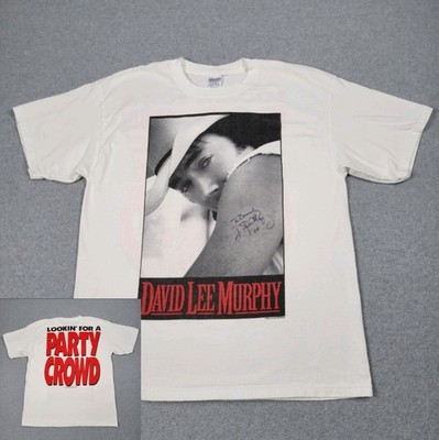 Vintage David Lee Murphy Shirt Men XL 90s Party Crowd Big Logo Country Music