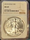 2014 American Silver Eagle $1 Dollar Coin One Troy Ounce 0.999 Fine NGC MS69