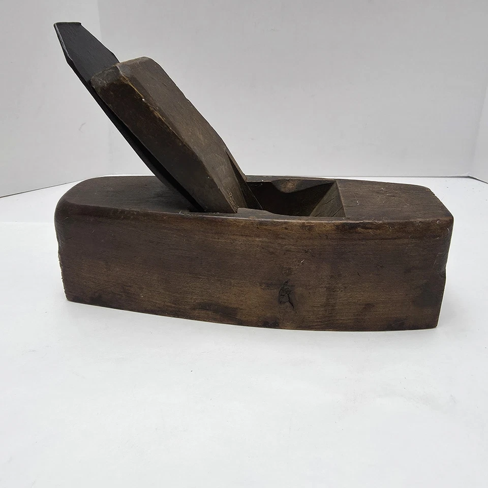 Antiguo J.D. Avión de mano largo de madera con J.W. Carnicero hoja de acero fundido granja pintada Foto 2 de 4