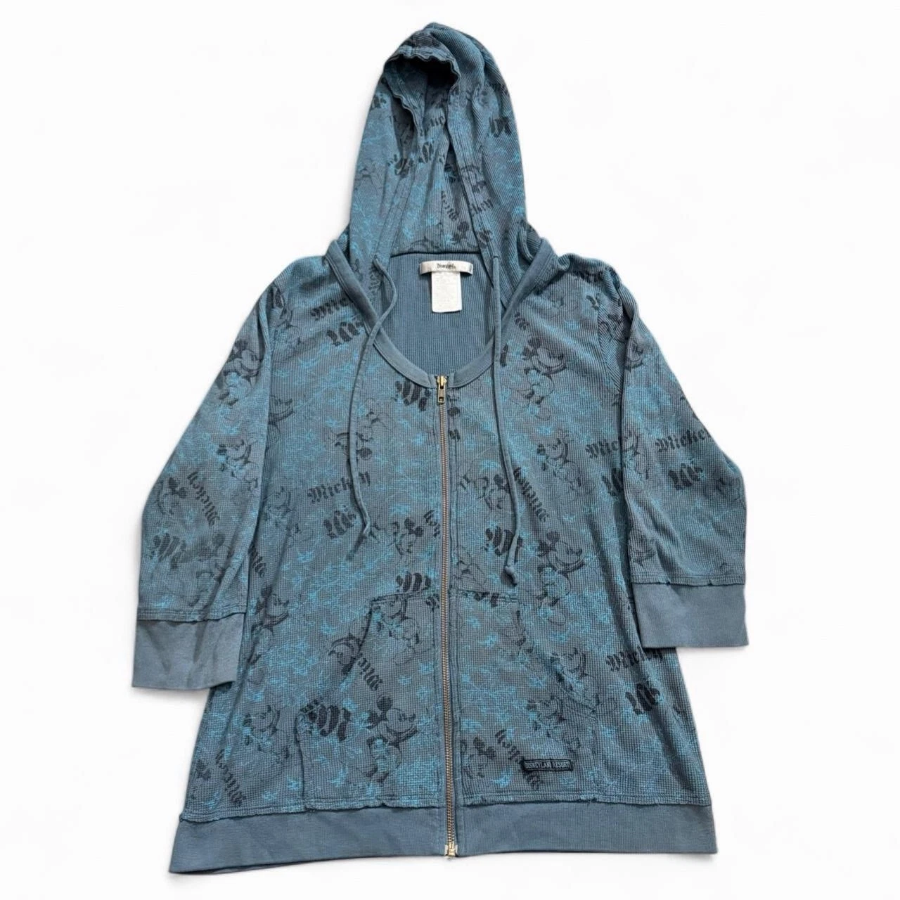 Disneyland Resort Full Zip Thermal Hoodie Women’s Size XL Y2K 2000s Grunge Goth